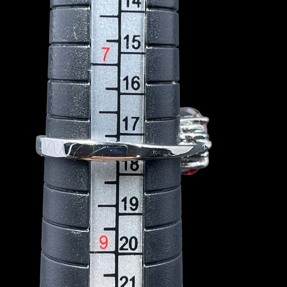 Red Swarovski Crystal Ring Size 8 Coquette Glam Royalcore Holiday Gift Jewelry - Picture 7 of 8